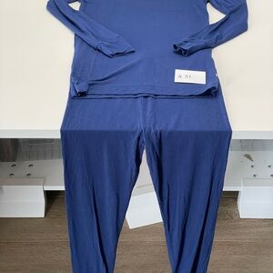 Little Sleepies sapphire blue two piece set